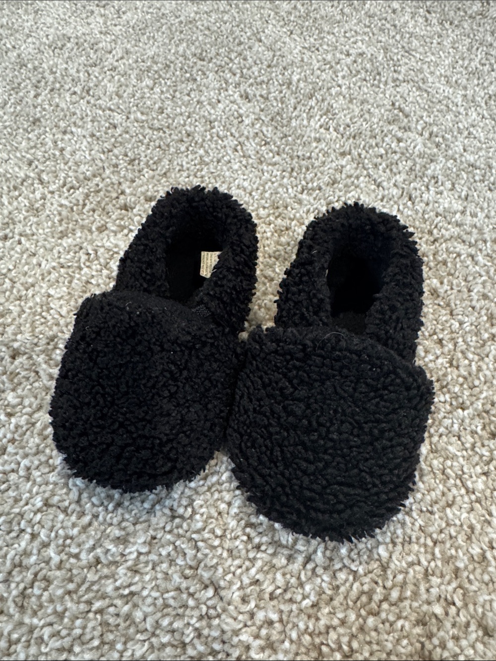 Baby GAP Black Sherpa Kids Slip-On Slippers 6-12M